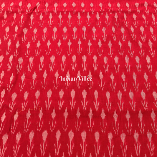 Red Pochampally Ikat Cotton Fabric