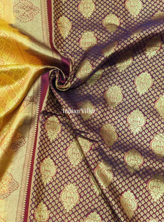 Maroon Pure Kanjivaram Silk Saree