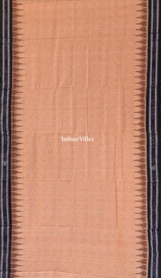 Peach Colour Odisha Ikat Maniabandha Cotton Saree