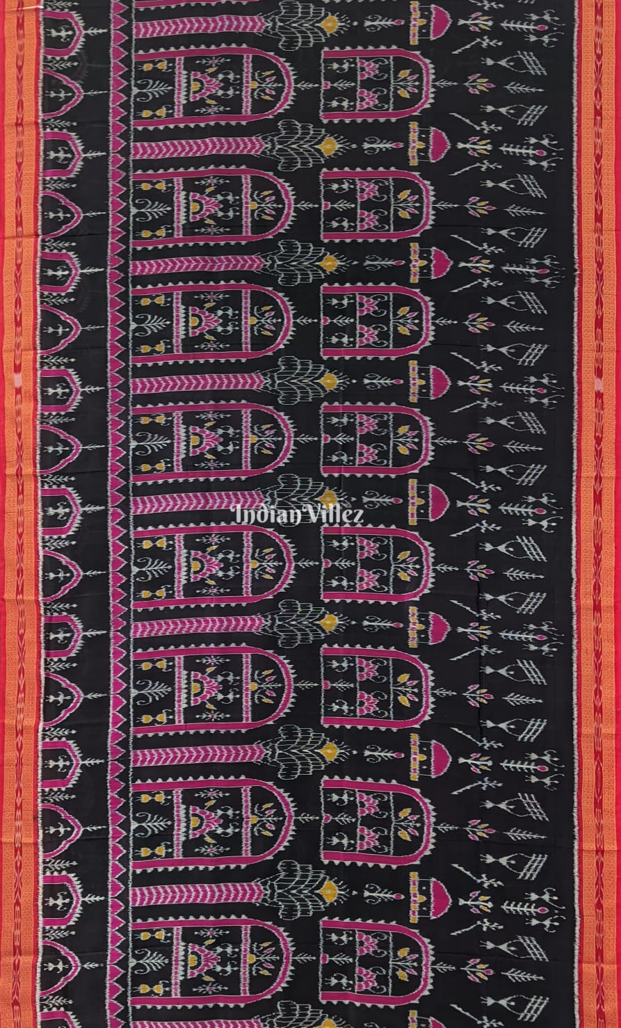 Black Tribal Odisha Ikat Khandua Silk Saree