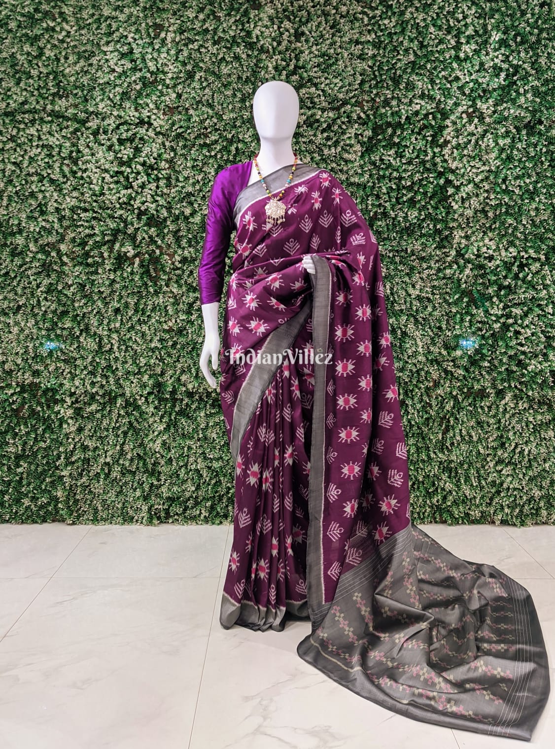 Jazzberry Jam Odisha Ikat Contemporary Silk Saree