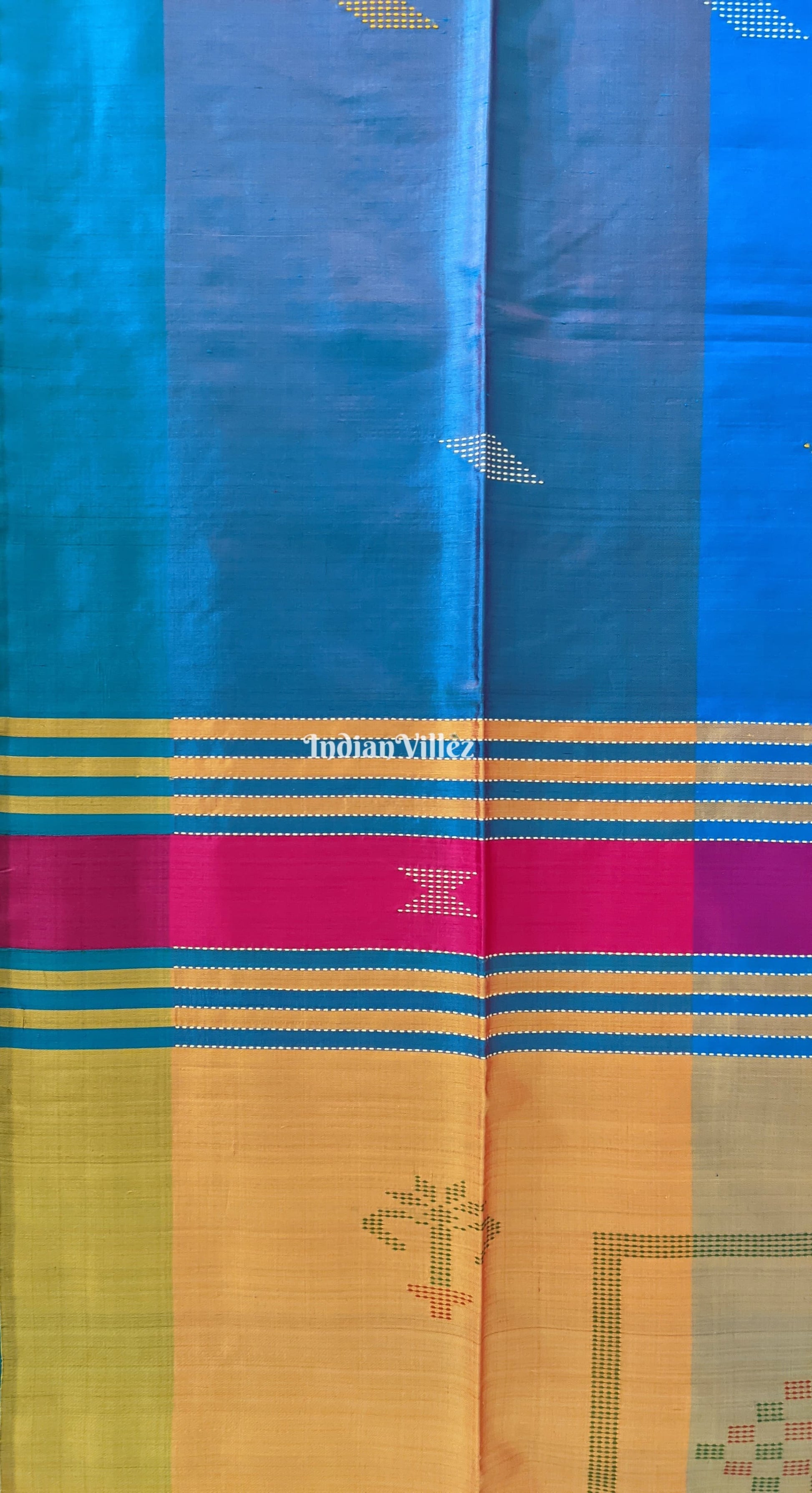 Multicolored Handwoven Soft Silk Saree