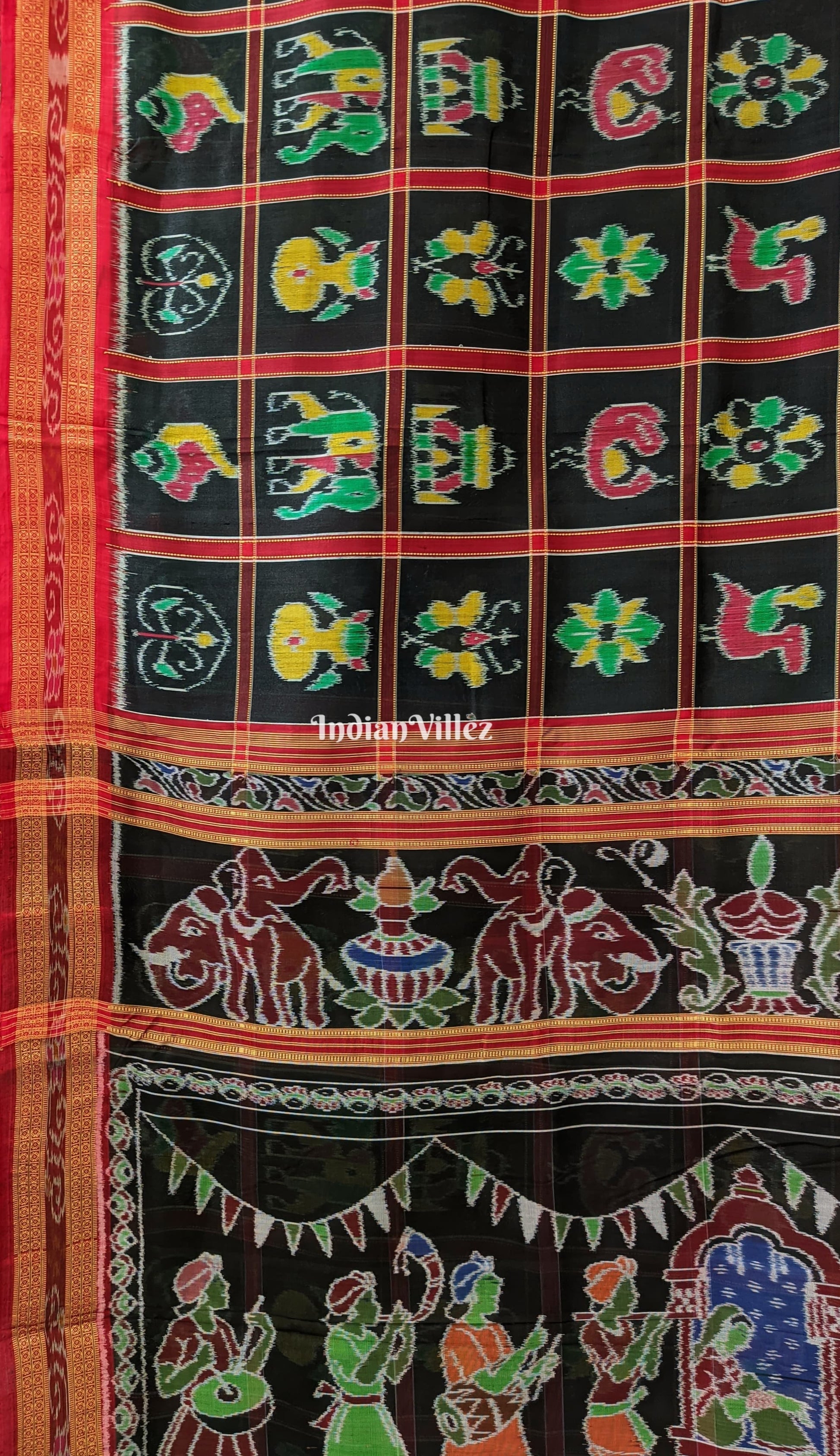 Black Nabakothi With Doli Barat Theme Khandua Silk Saree