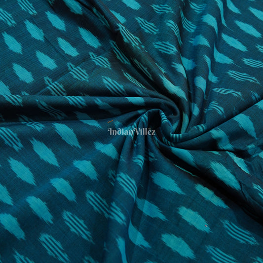 Blue Handwoven Pochampally Ikat Cotton Fabric