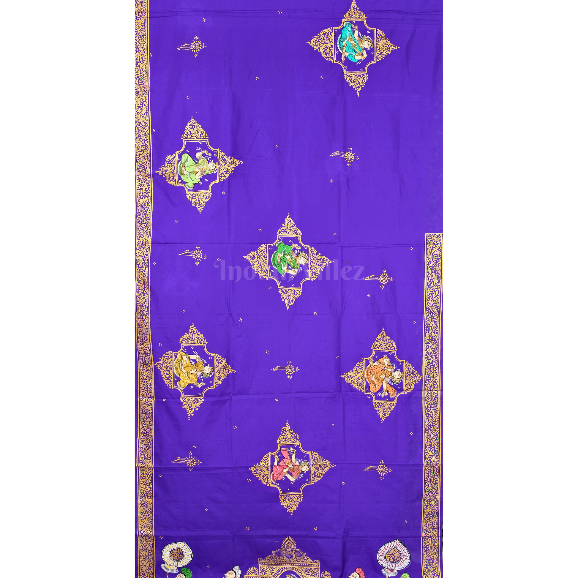 Blue Doli Barat With Nartaki Theme Pattachitra Silk Saree