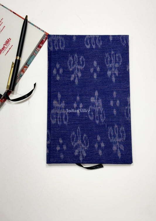 Blue Handmade Ikat Woven Cotton Fabric Cover Diary