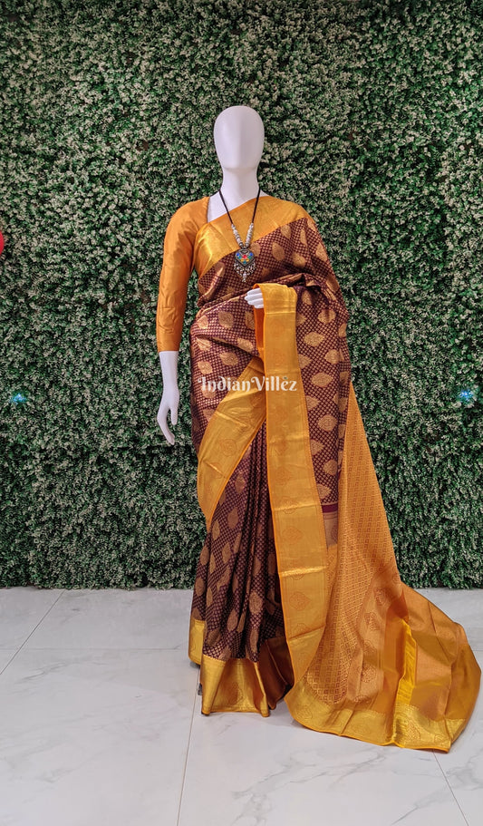 Maroon Pure Kanjivaram Silk Saree