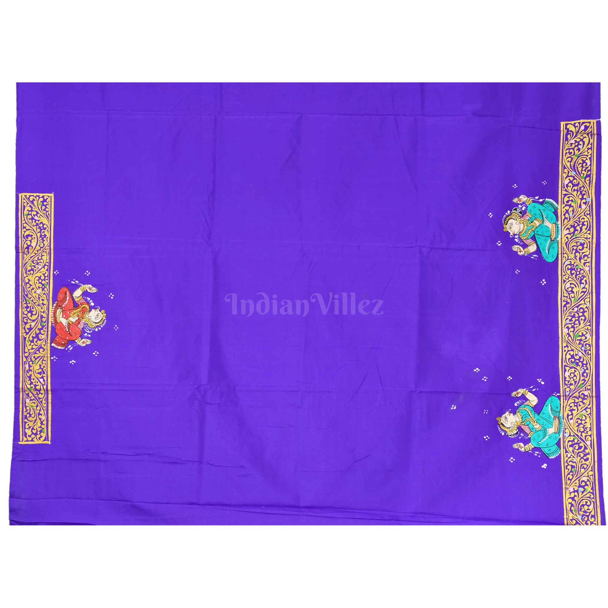 Blue Doli Barat With Nartaki Theme Pattachitra Silk Saree