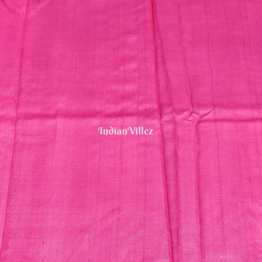 Pink Pure Tussar Silk Fabric