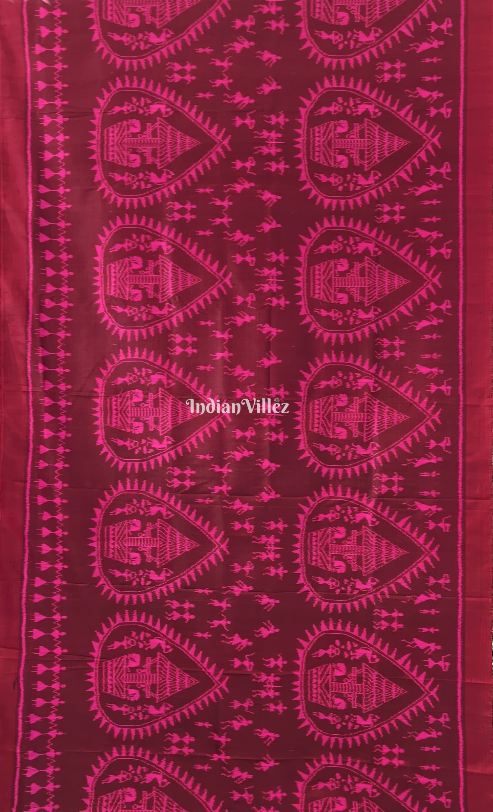 Maroon Tribal Odisha Ikat Contemporary Silk Saree