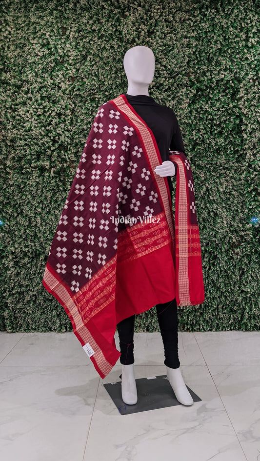 Wine Pasapali Theme Pure Sambalpuri Silk Dupatta