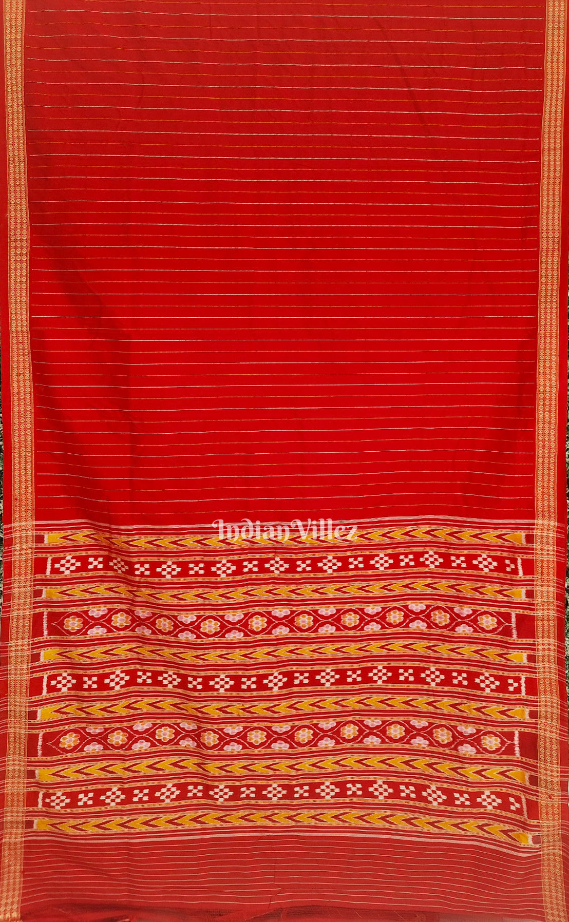 Red Coulor With Rudraksha Border Contemporary Odisha Handloom Silk Saree