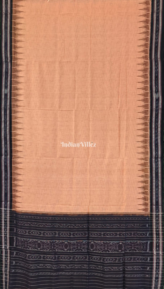 Peach Colour Odisha Ikat Maniabandha Cotton Saree