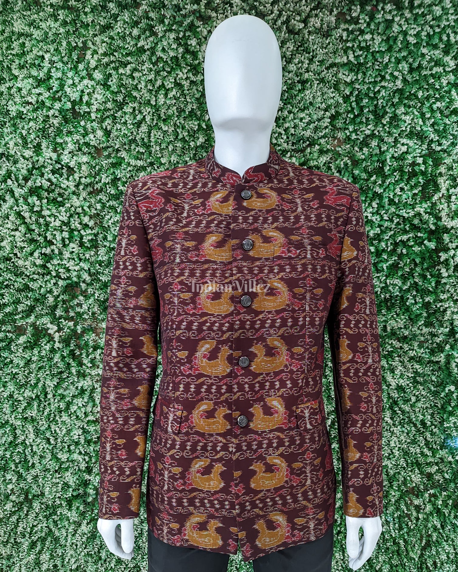 Coffe Jodhpuri bandhgala Odisha Ikat  Casual Blazer 