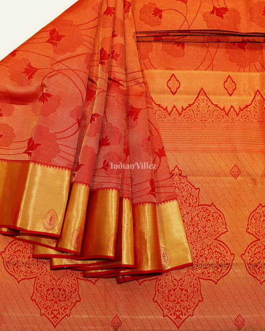 Red With Golden Border Pure Kanjivaram Silk Saree