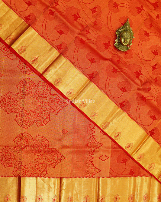 Red With Golden Border Pure Kanjivaram Silk Saree