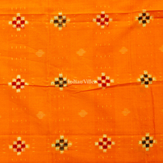 Yellow Pasapali Theme Sambalpuri Ikat Cotton Fabric