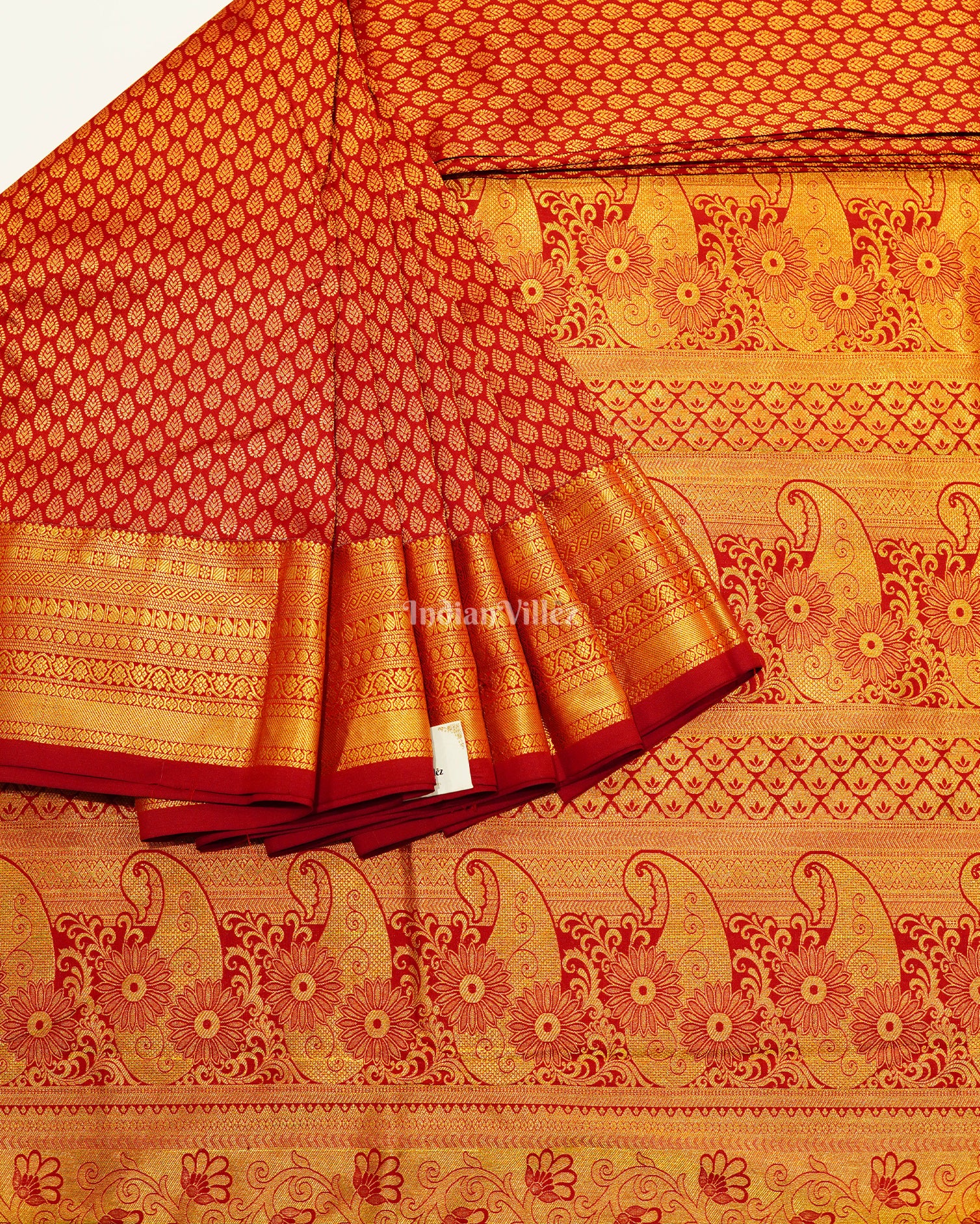 Exclusive Red With Golden Body Work Pure Kanjivaram Silk Saree