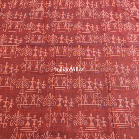 Dual Tone Tribal Sambalpuri Ikat Cotton Fabric