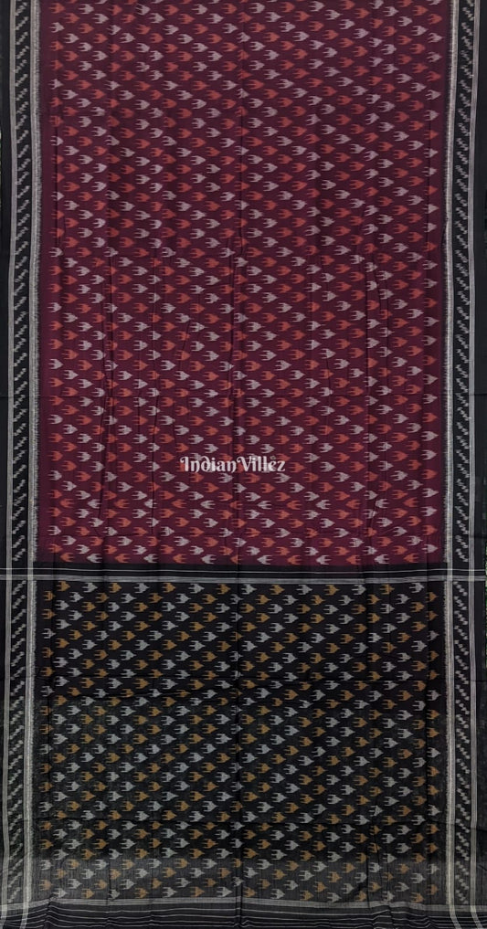 Maroon Maniabandha Odisha Ikat Cotton Saree