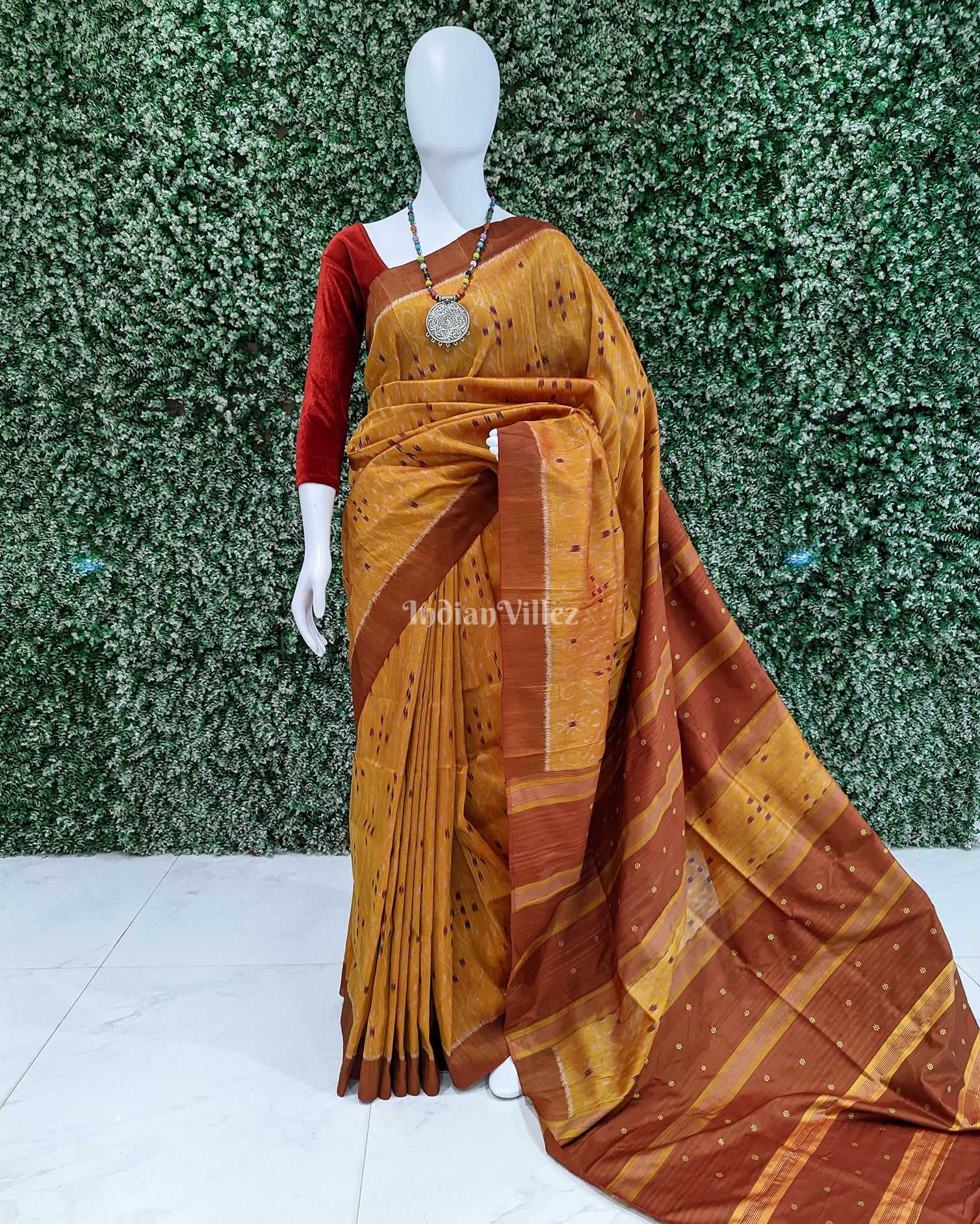 Golden & Deep Bronze Contemporary Gopalpur Tussar Silk Saree