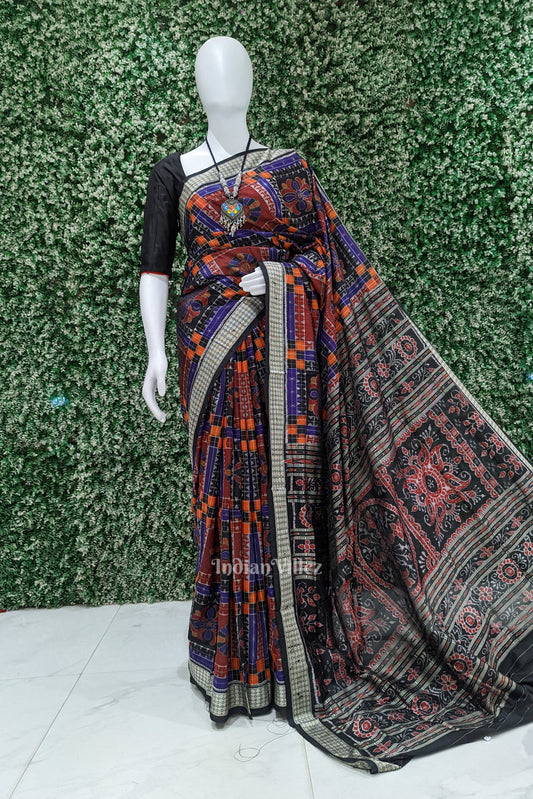 Multicolor Utkal Laxmi Pure Sambalpuri Silk Saree