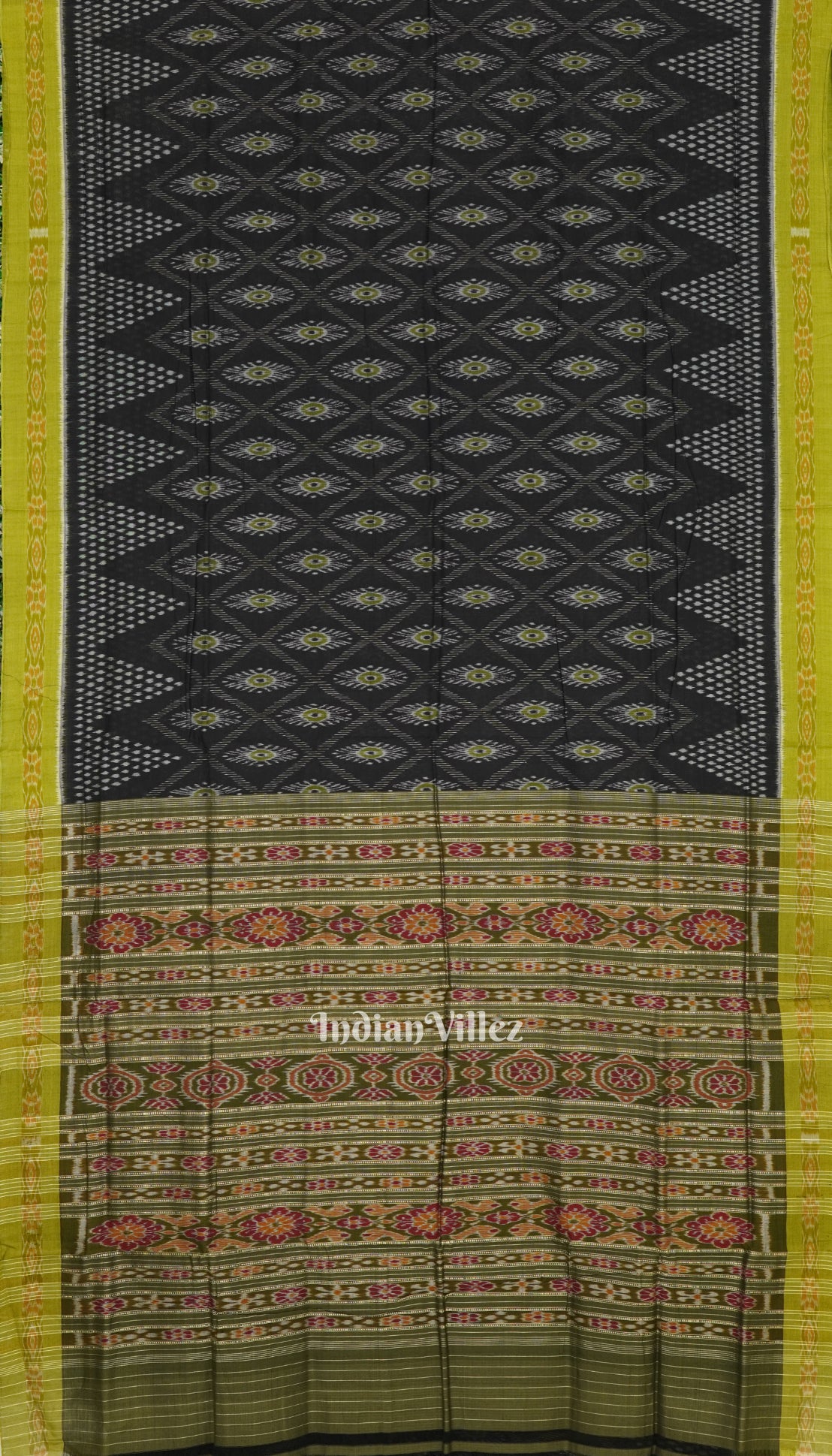 Black Green Nabarangi Sambalpuri Cotton Saree