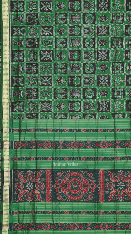 Green Black Nabakothi Odisha Ikat Sambalpuri Silk Saree