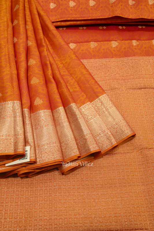 Mustard Yellow Pure Kanjivaram Silk Saree