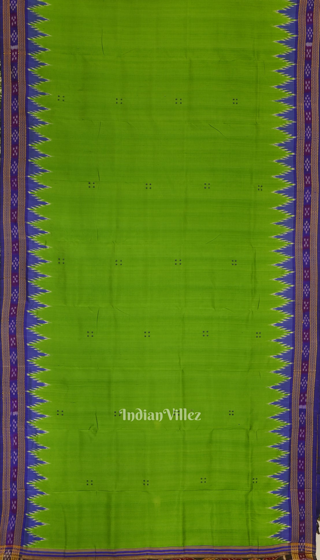 Green Phoda Kumbha Design Odisha Ikat Khandua Silk Saree