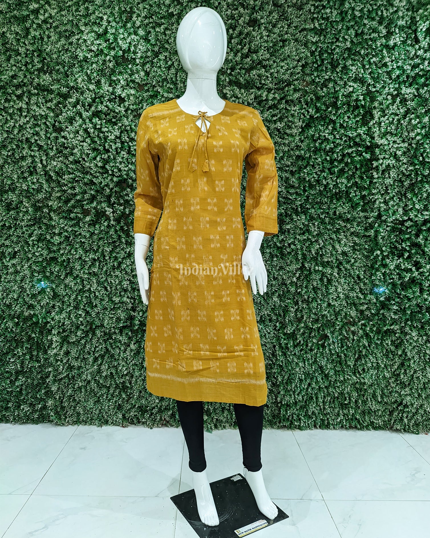 Yellow Odisha Ikat Designer Cotton Kurti for Women