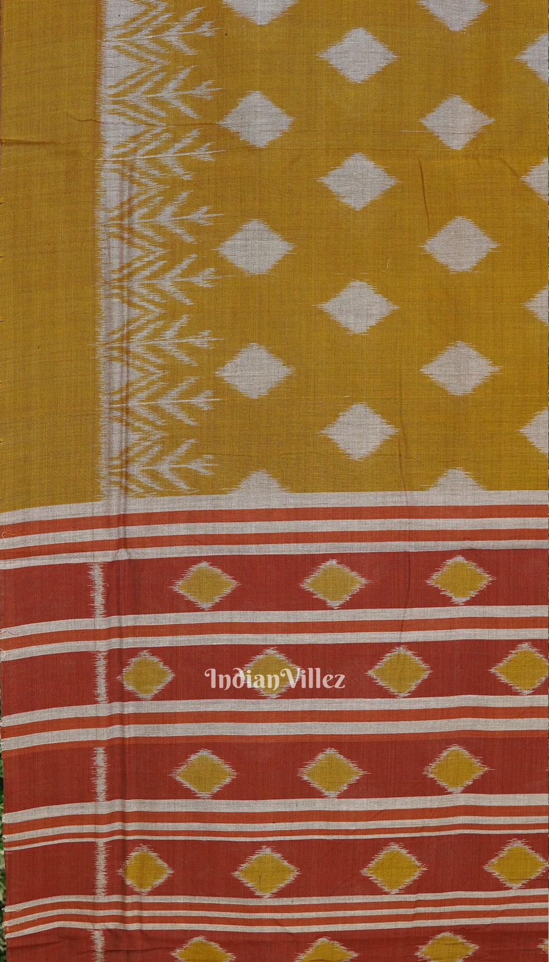 Mustard Yellow Maniabandha Jhoti Theme Cotton Saree