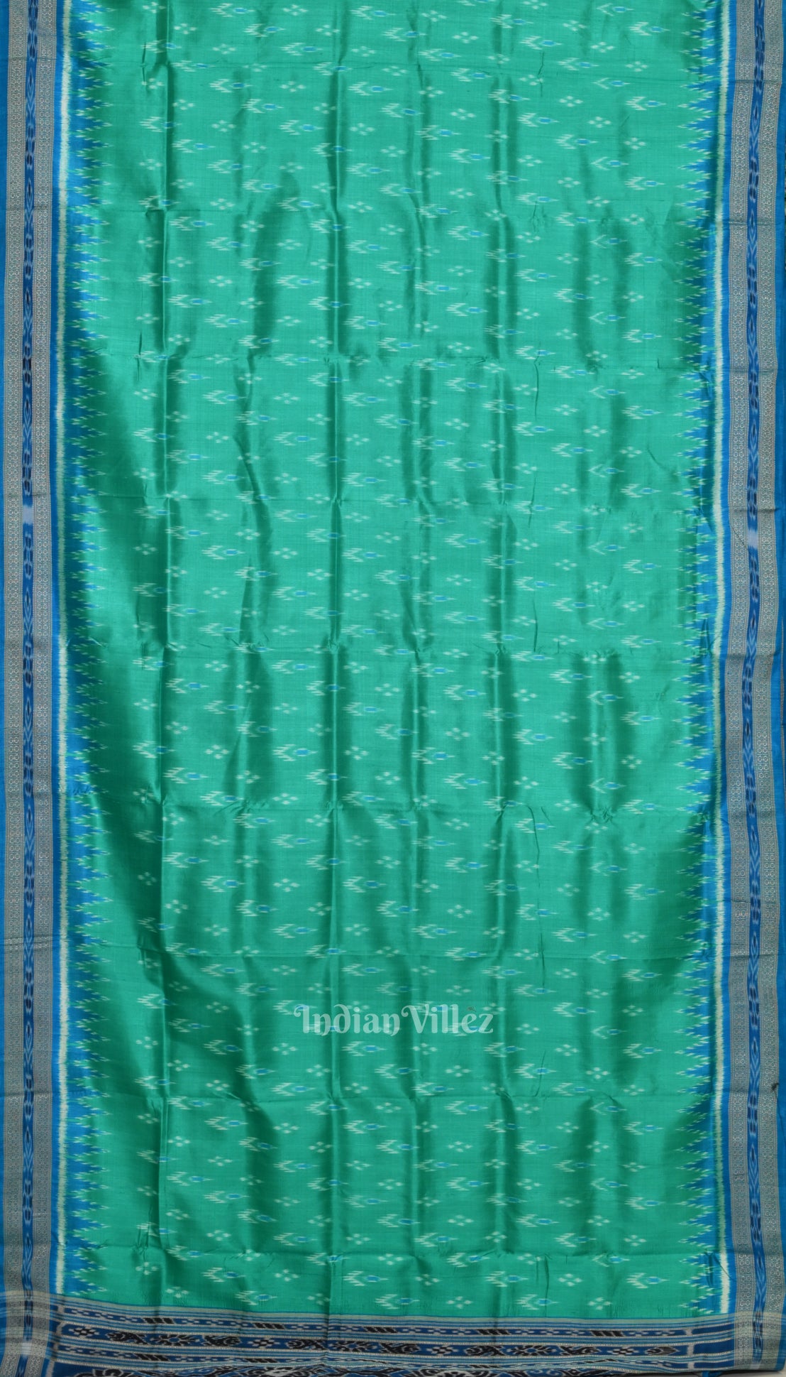 Sea Green Mayur Chandrika Khandua Silk Saree 