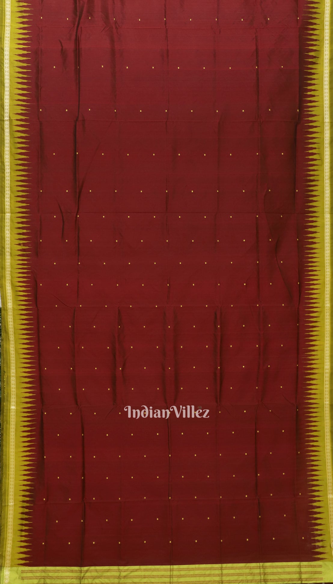 Maroon Butta Design Odisha Ikat Khandua Silk Saree