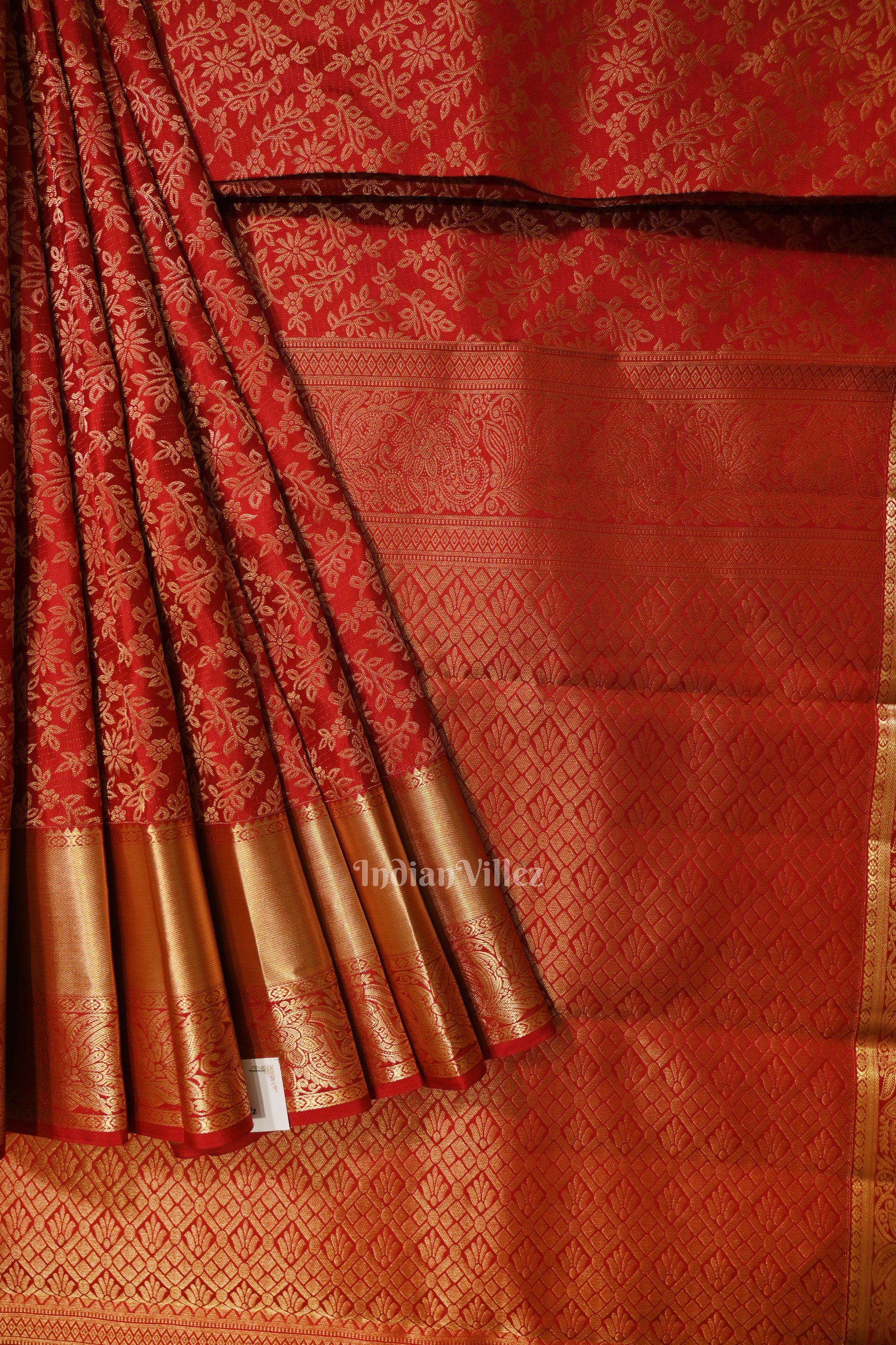 Red Kanjivaram Silk Saree with Zari Brocade