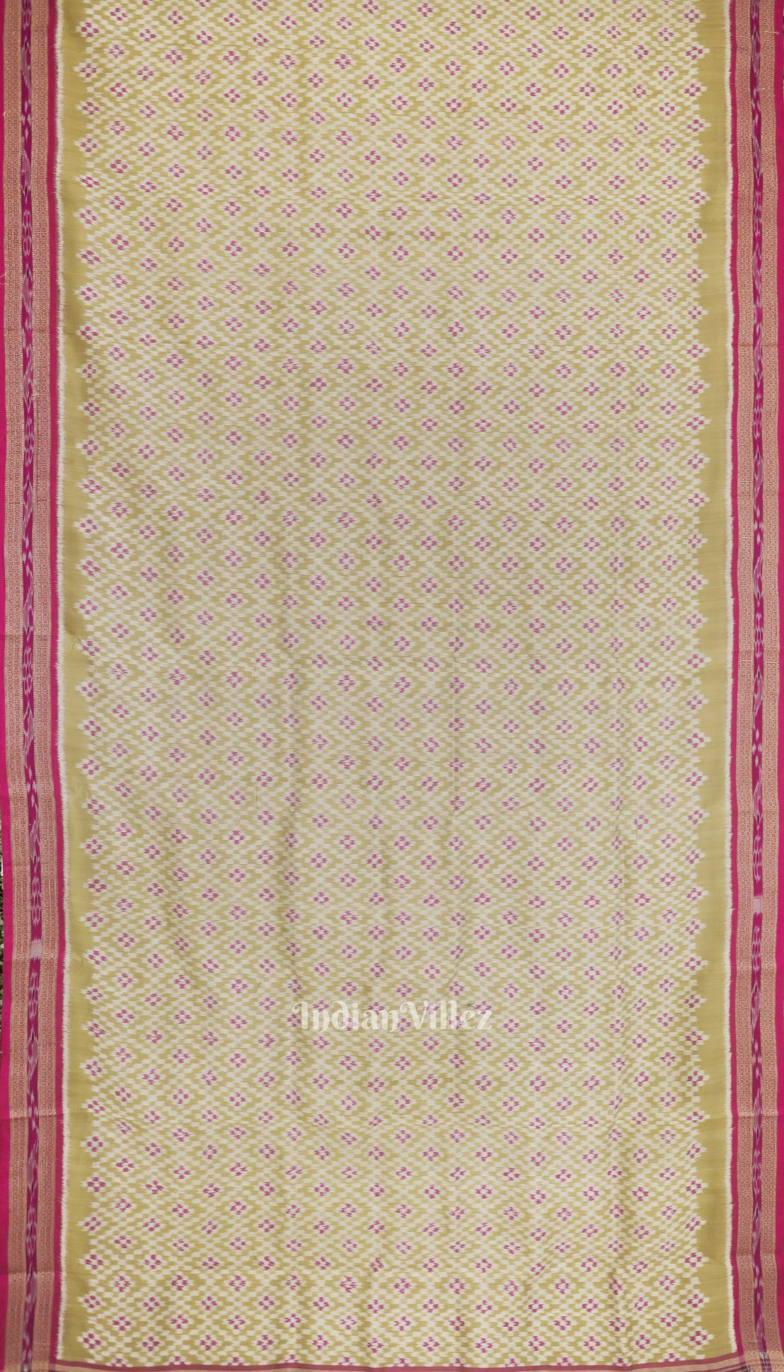 Golden Pink Odisha Ikat Khandua Silk Saree