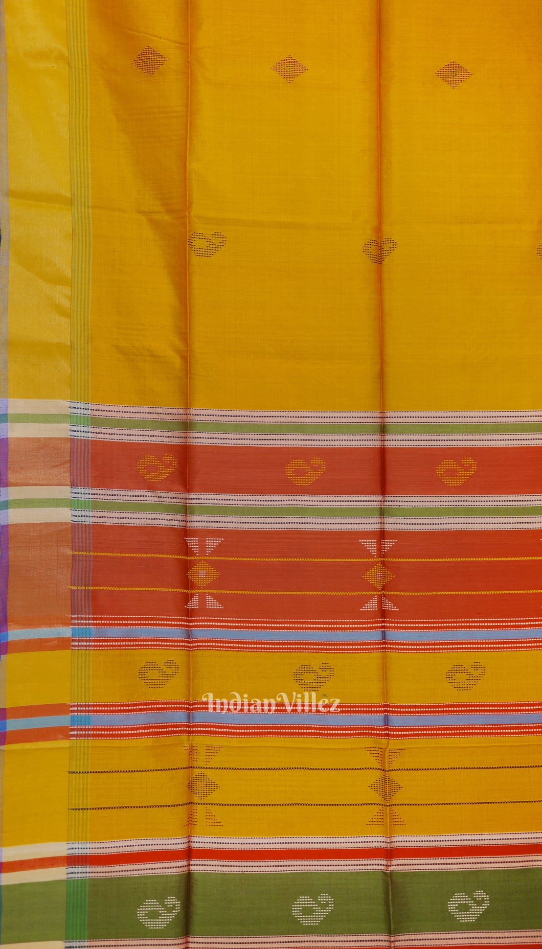 Multi Color With Golden Yellow Pure South Soft Silk Saree