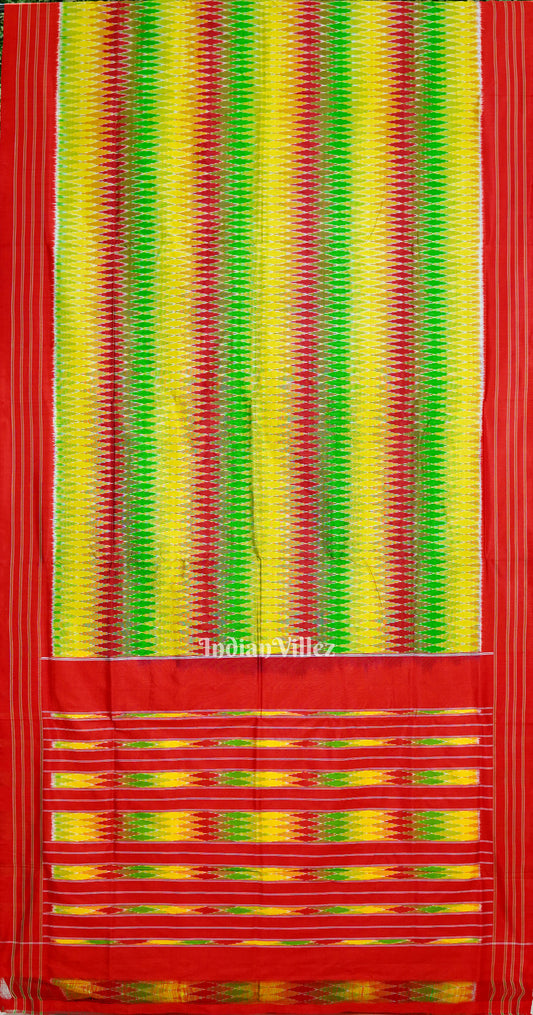 Exclusive Red Green Pochampally Ikat Handloom Silk Saree