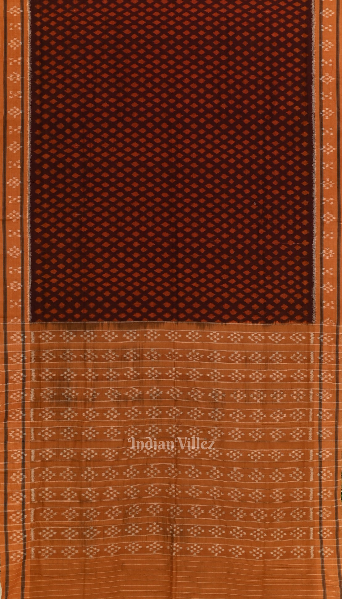 Coffee with Brown Odisha Sambalpuri Pure Cotton Saree