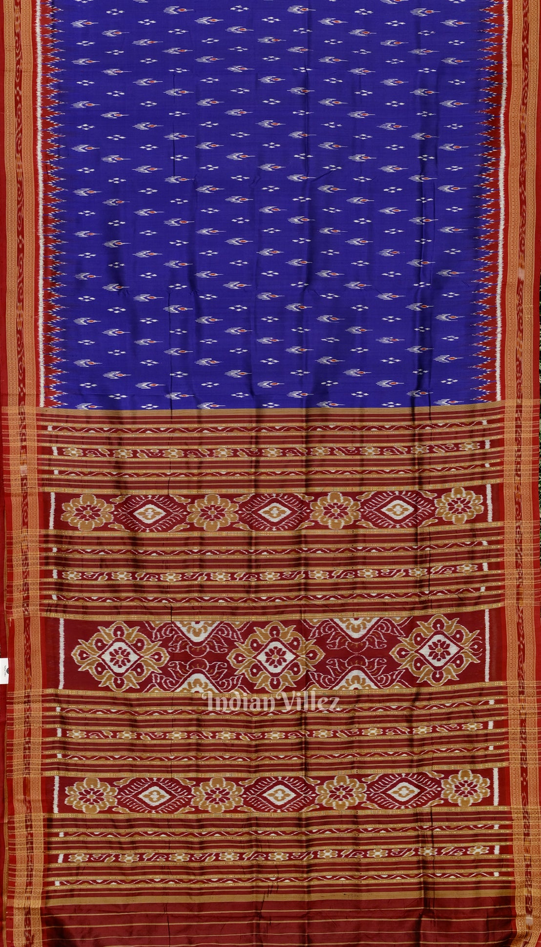 Blue Mayur Chandrika Odisha Ikat Khandua Silk Saree