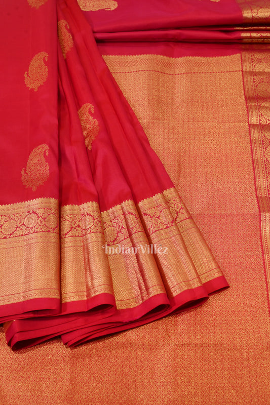 Rani Color Pure Kanjivaram Silk Saree