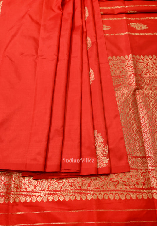 Red Banarasi Pure Katan Silk Saree