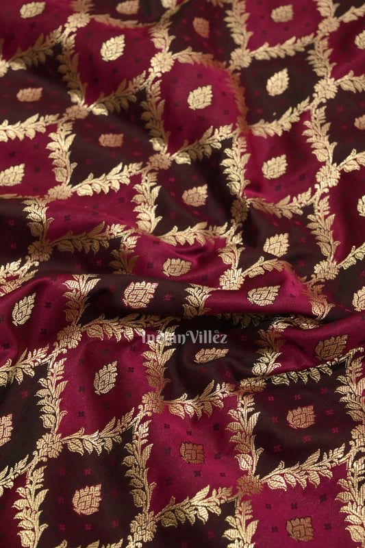 Mulberry Purple Tussar Rangkat Banarasi Silk Saree with Tassels