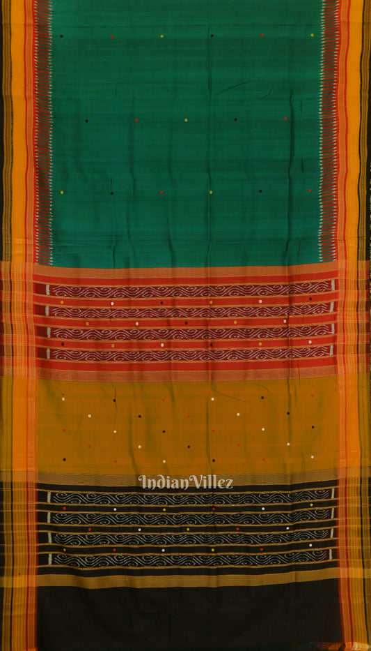 Green Red Kathiphera Odisha Ikat Khandua Silk Saree