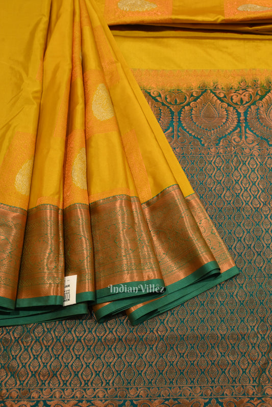 Yellow Pure Kanjivaram Silk Saree