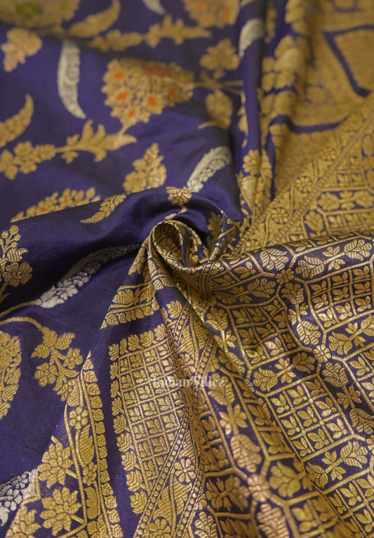 Blue Meenakari Banarasi Katan Silk Saree