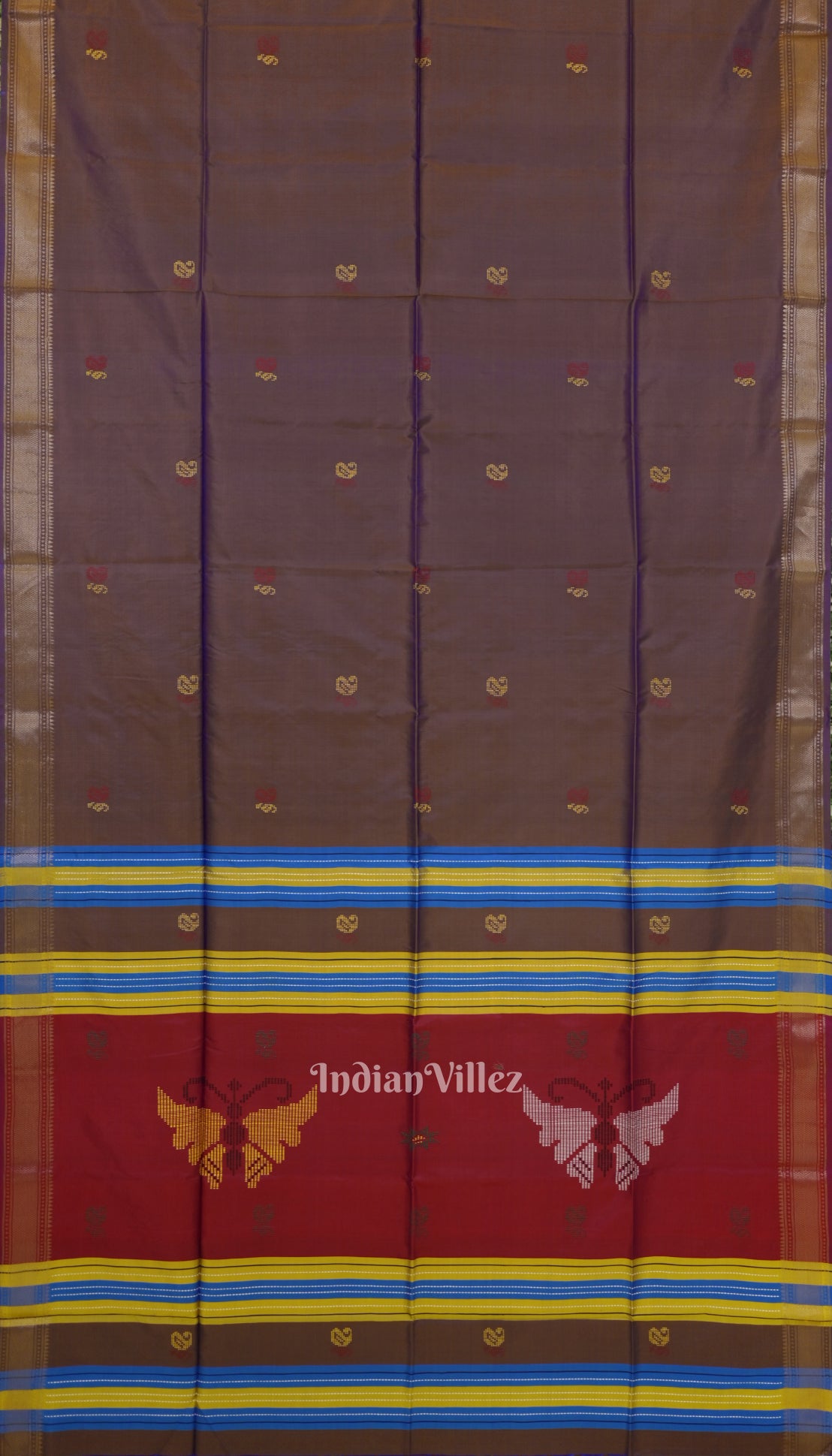 Copper Dual Tone Pure South Soft Silk Saree