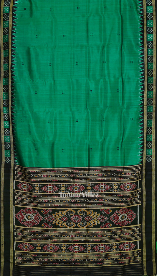 Green Pasapalli Border Odisha Ikat Khandua Silk Saree