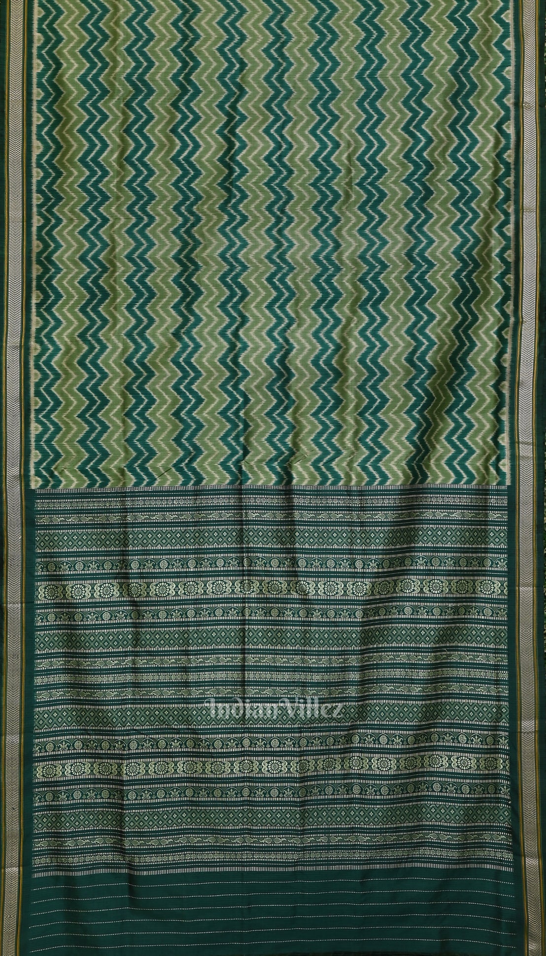 Green with Multicolour Siminoi Silk Saree 