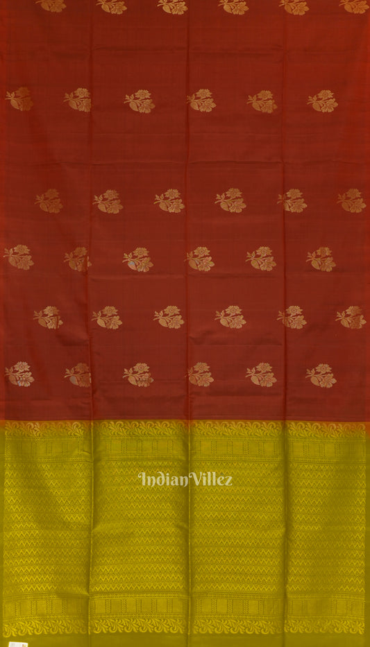 Lemon Yellow With Deep Maroon Pure Kanjivaram Soft Silk Saree